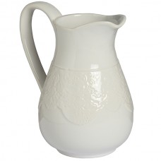 Ceramic lace detail traditional jug in white